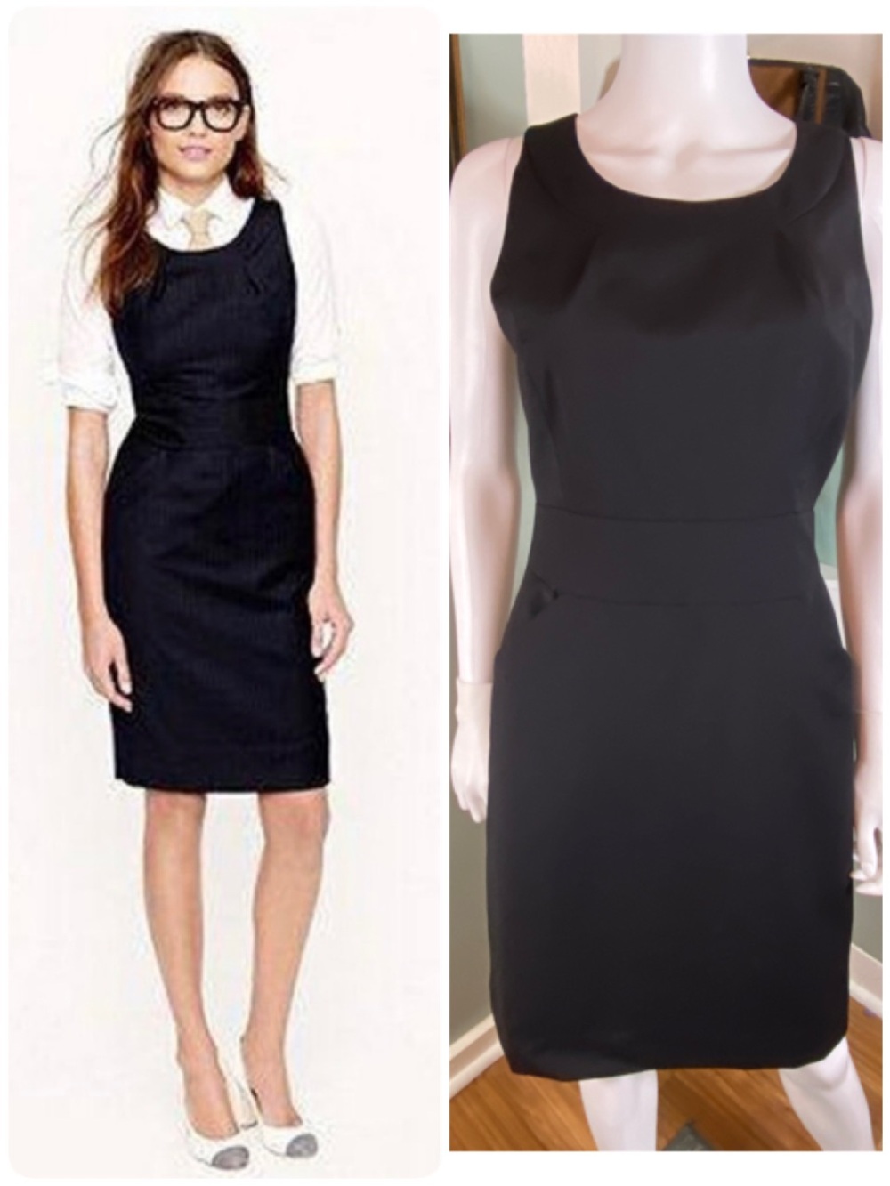 J. Crew Suiting Emmaleigh Black Wool Sleeveless Sheath Midi Dress Sz 4 Office
